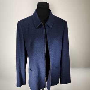 Lands' End Dark Blue Wool Blend Jacket